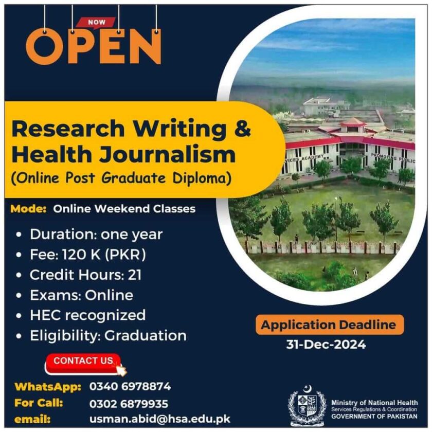 PG Diploma in Research Writing and Health Journalism 1 2